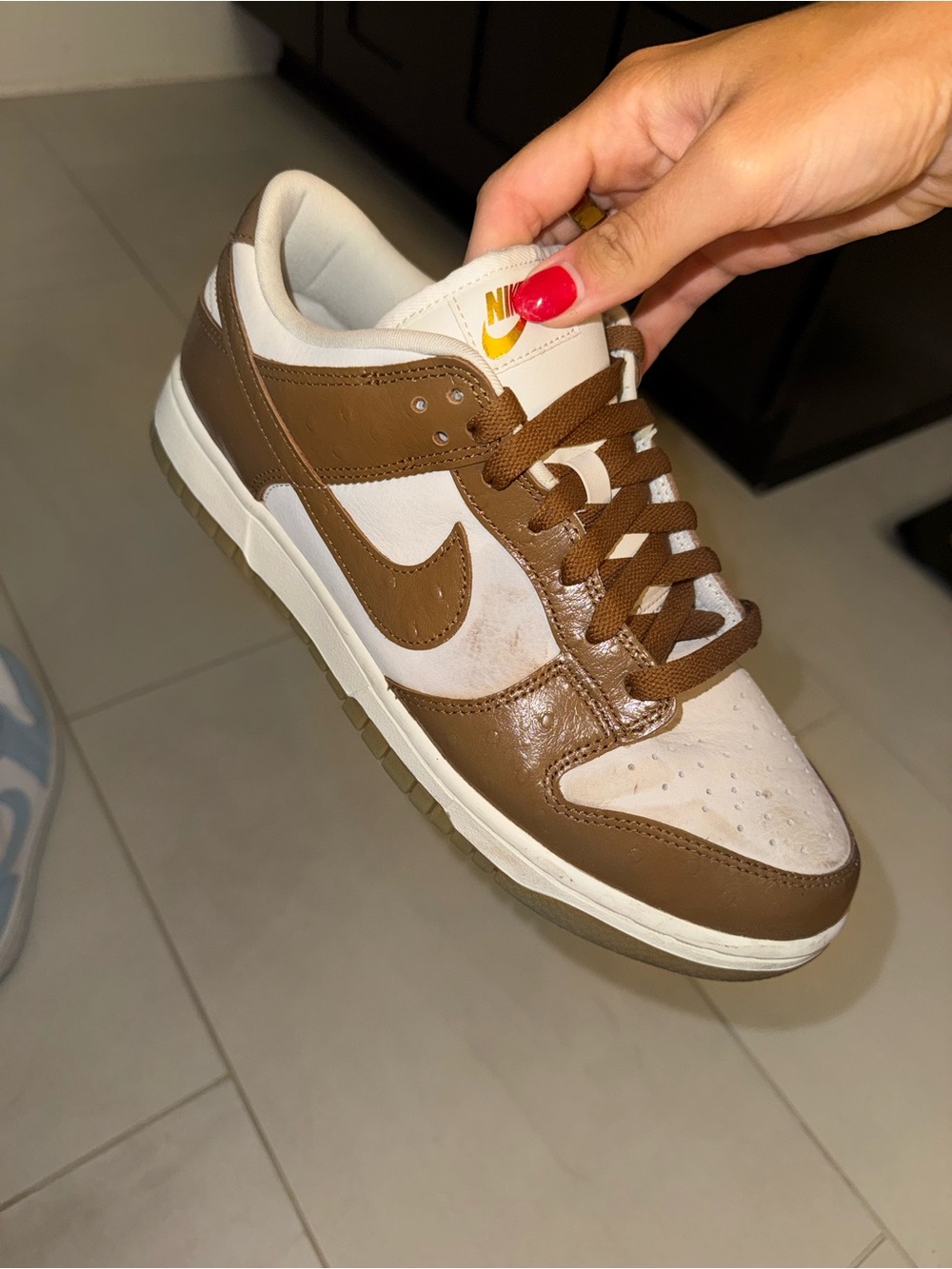 Nike low dunks - brown ostrich